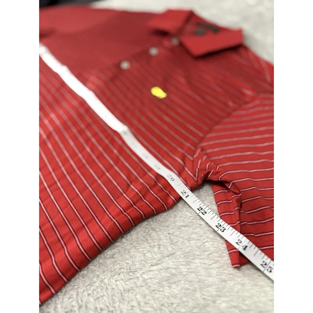 Amen Corner Masters Mens Short Sleeve Striped Polo Shirt Size Medium Pima Cotton